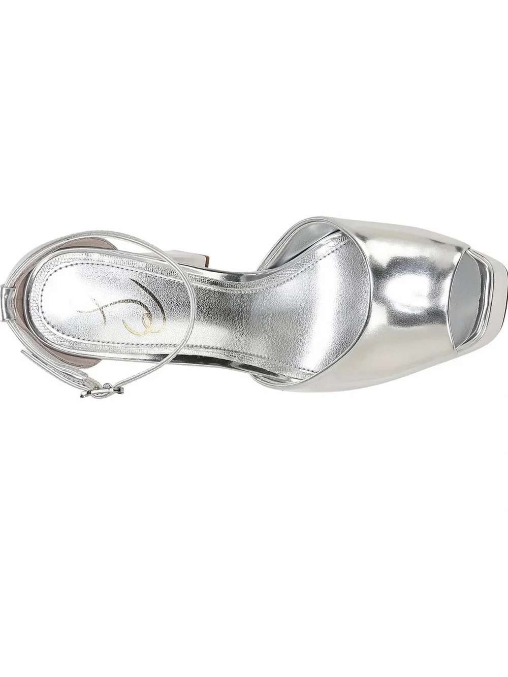 Sam Edelman Metallic Silver Platform Ankle-Strap Sandals